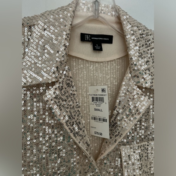 NWT INC Sequined Shirt in Size S - Picture 2 of 3